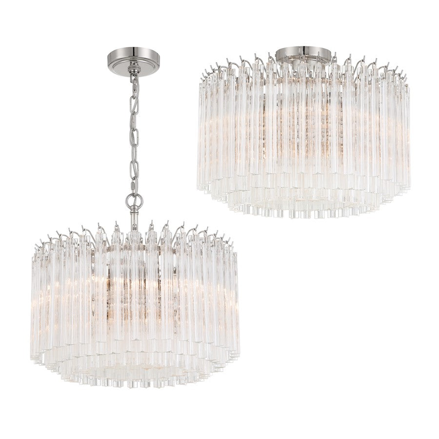 Crystorama Lofton 5 Light Chandelier, Polished Nickel