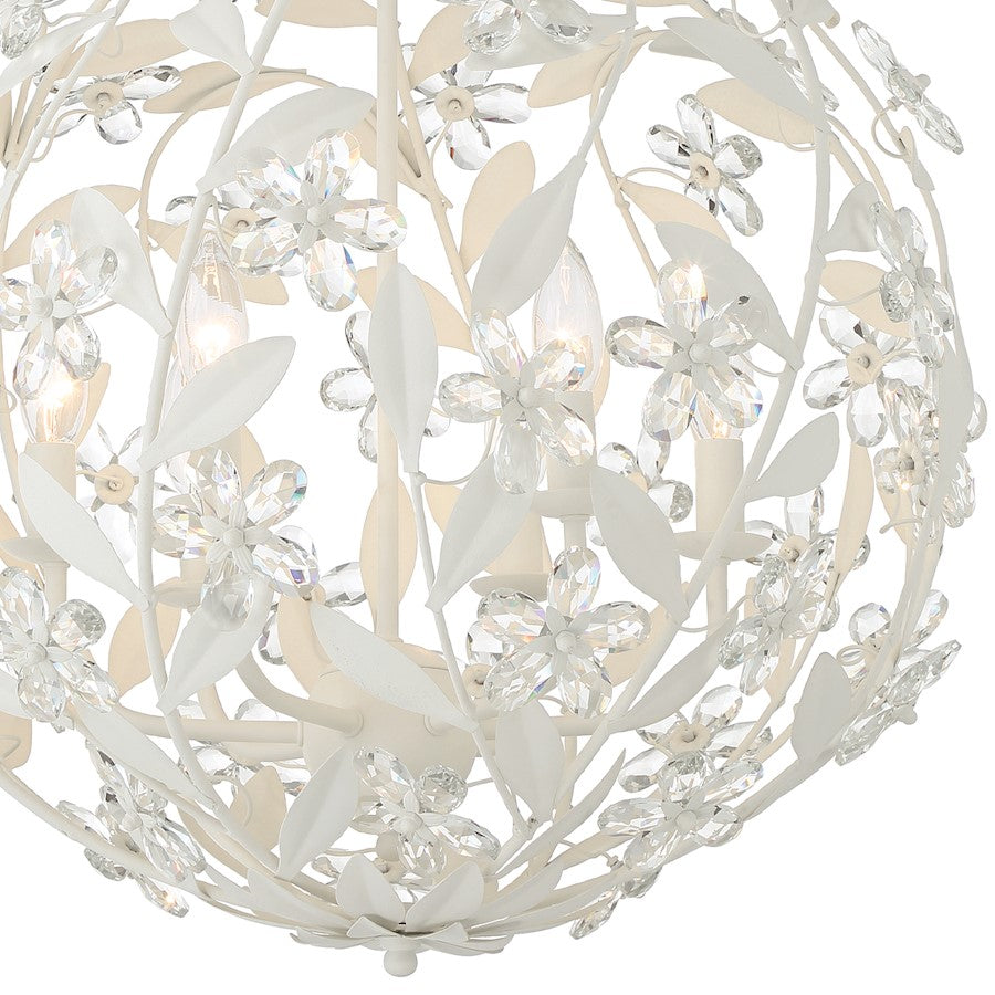 Crystorama Marselle 6 Light Pendant, Matte White