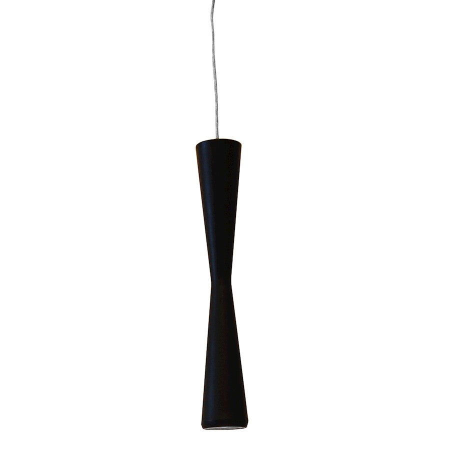 Dainolite 8901LED 2in 1-Light LED Pendant | Contemporary Matte Black and Clear Acrylic | Kitchen Island & Dining Room | Model 8901LED-1P-MB