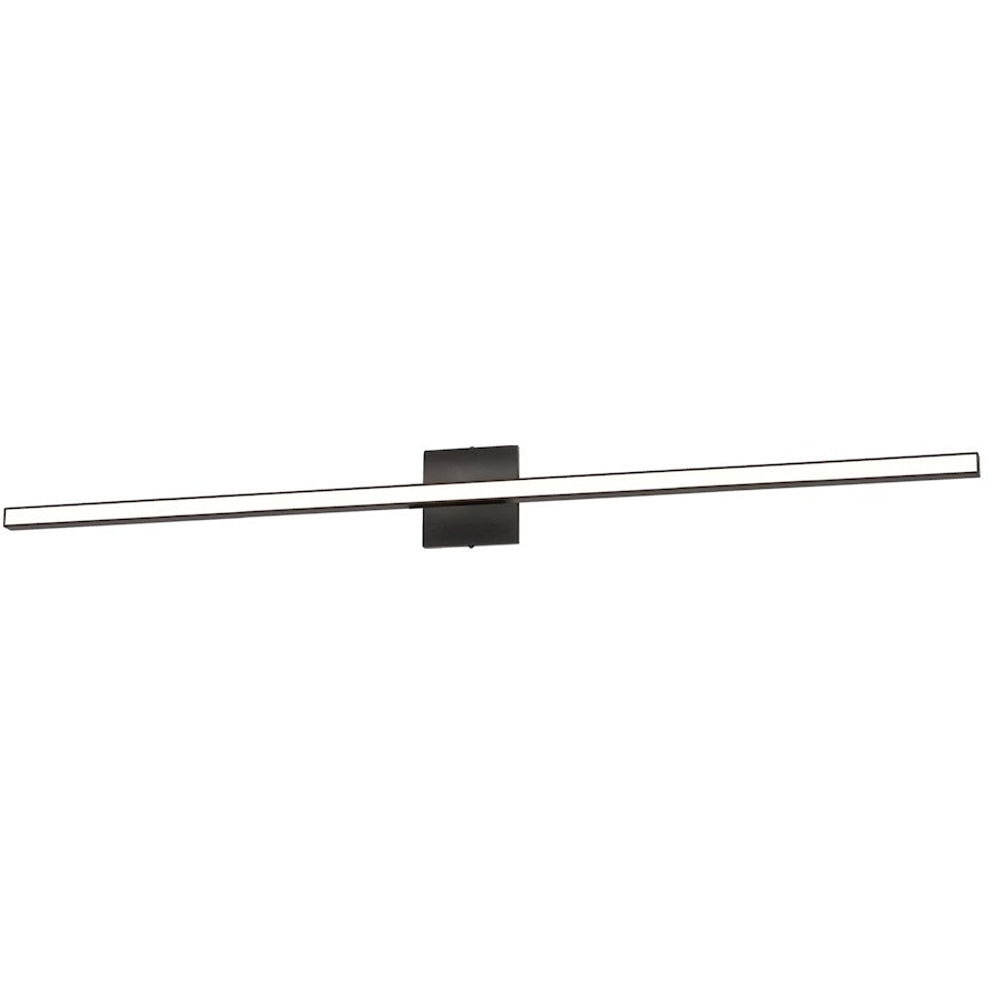 Dainolite Alexander 47in 1-Light Vanity Light | Modern Matte Black and White Acrylic | Bathroom Vanity | 47.5 x 4.75 in | Model ALX-4836LEDW-MB