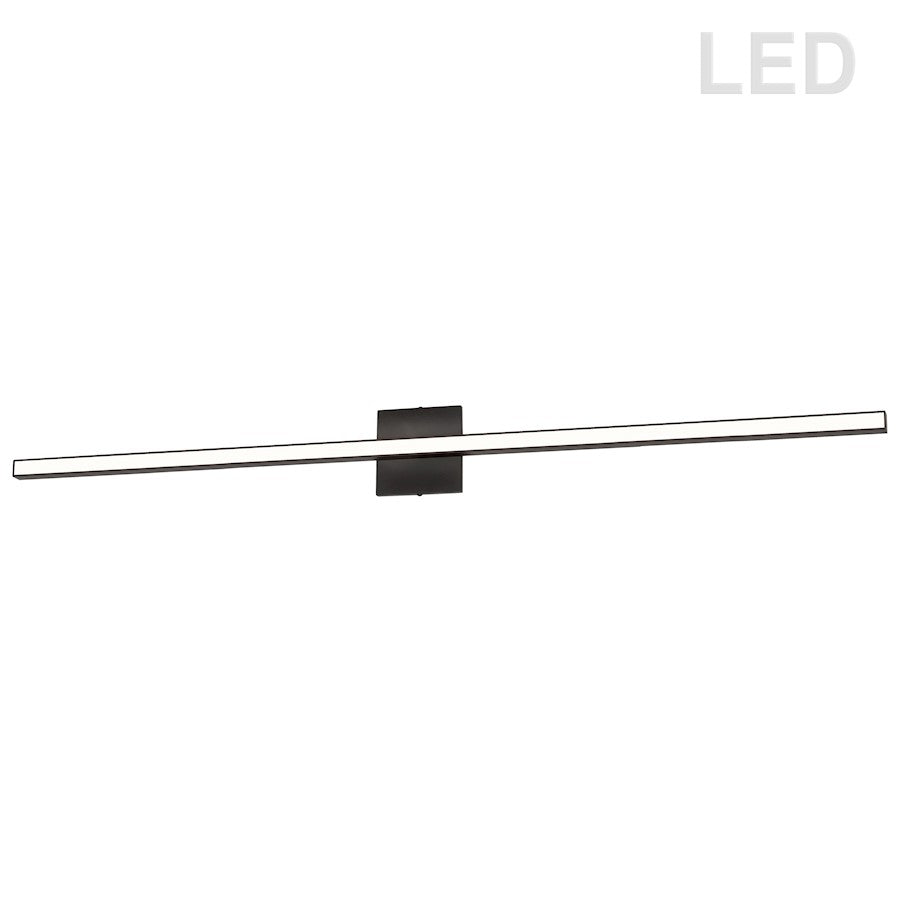 Dainolite Arandel 48in 1-Light Vanity | Modern Matte Black and White Acrylic | Bathroom Vanity | 48 x 2 x 5 in | Model ARL-4836LEDW-MB