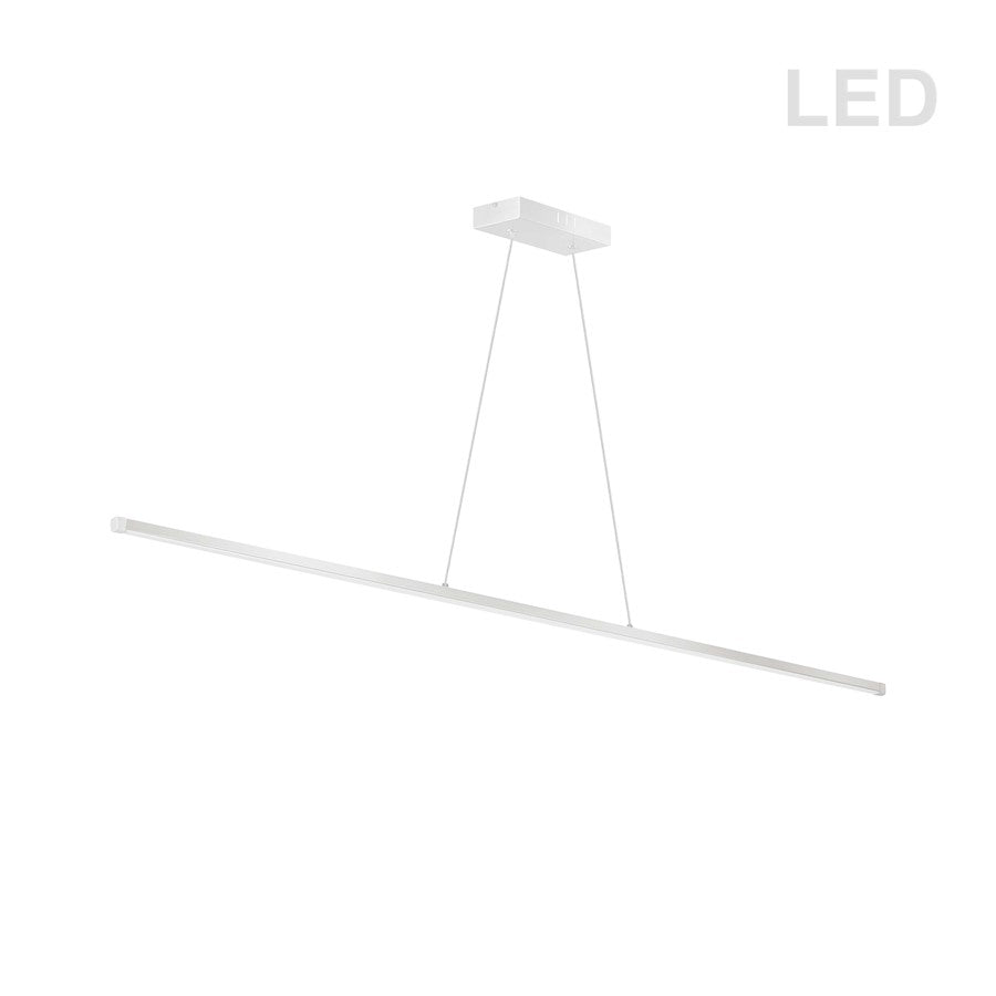 Dainolite Array 48in 1-Light LED Horizontal Pendant | Modern Matte White Metal & Acrylic | Kitchen Island & Dining Room | Model ARY-4830LEDHP-MW