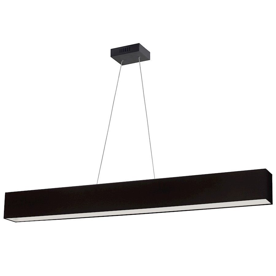 Dainolite Aubrey 51in 1-Light Rectangle Pendant | Modern Matte Black Fabric Shade | Kitchen Island & Dining Room | 4 x 51 x 5 in | Model AUB-S5130HP-MB-797