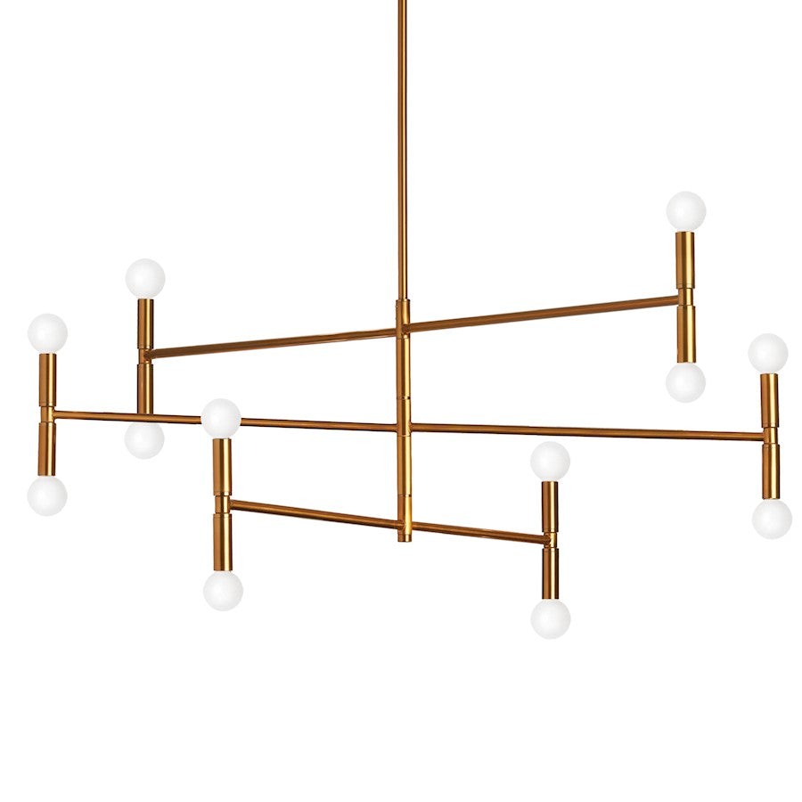Dainolite Ava 40in 12-Light Chandelier | Vintage Bronze Metal | Dining Room & Living Room | 40 x 40 x 18 in | Model AVA-4012C-VB