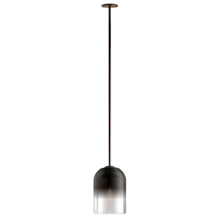 Dainolite Bilboa 7in 1-Light Pendant | Modern Matte Black Metal and Smoke Glass | Kitchen & Dining Room | 6.75 x 6.75 x 10.25 in | Model BIL-71P-MB