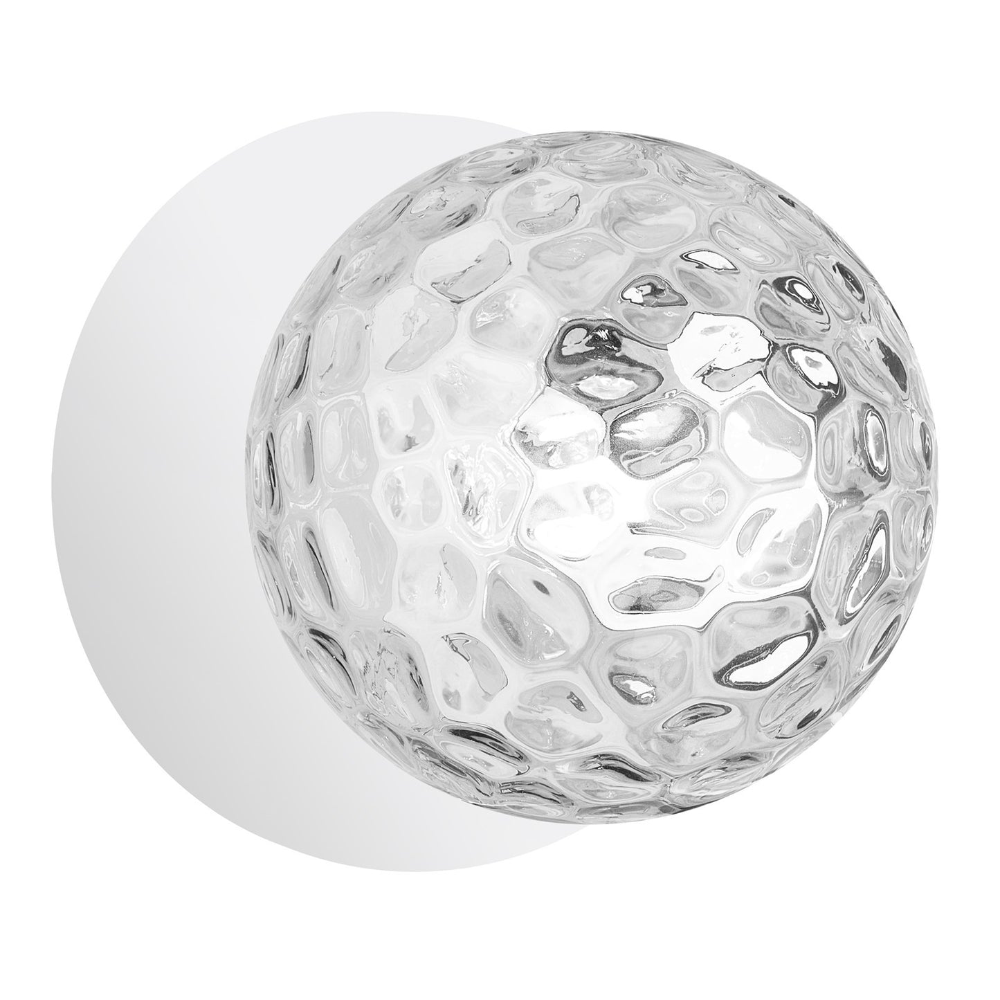 Dainolite Burlat 6in 1-Light Wall Sconce | Contemporary Matte White and Clear Glass | Hallway & Bathroom Accent | 6 x 6 x 6 in | Model BUR-51W-MW-CLR