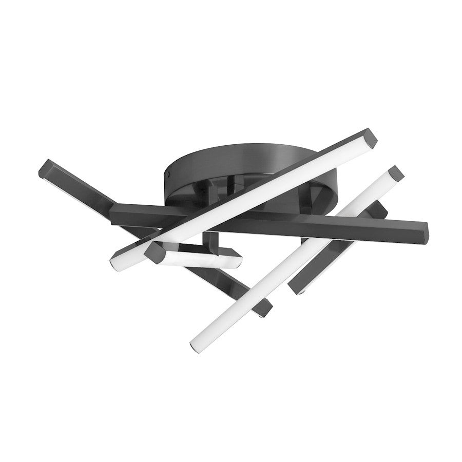 Dainolite Carly 20in 1-Light LED Flush Mount | Modern Matte Black and White Silicone | Hallway & Kitchen | 20 x 20 x 7 in | Model CAY-1630LEDFH-MB