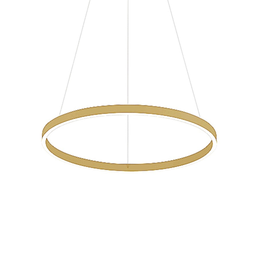 Dainolite Circulo 63in 1-Light Chandelier | Modern Aged Brass and White Acrylic | Dining Room & Foyer | 4725 Lumens, 3000K | Model CIR-3263C-AGB