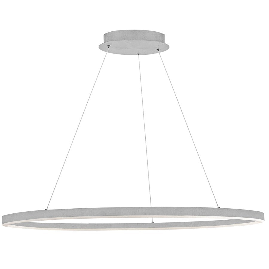 Dainolite Circulo 44in 1-Light LED Chandelier | Modern Silver and White Acrylic | Dining Room & Foyer | 44 x 18 x 1.5 in | Model CIR-4463C-SV