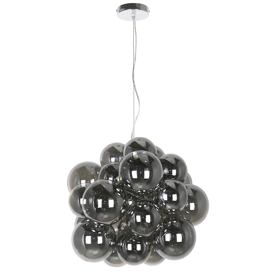 Dainolite Comet 20in 6-Light Pendant | Contemporary Polished Chrome and Smoked Glass | Kitchen Island & Dining Room | Model CMT-206P-SM-PC