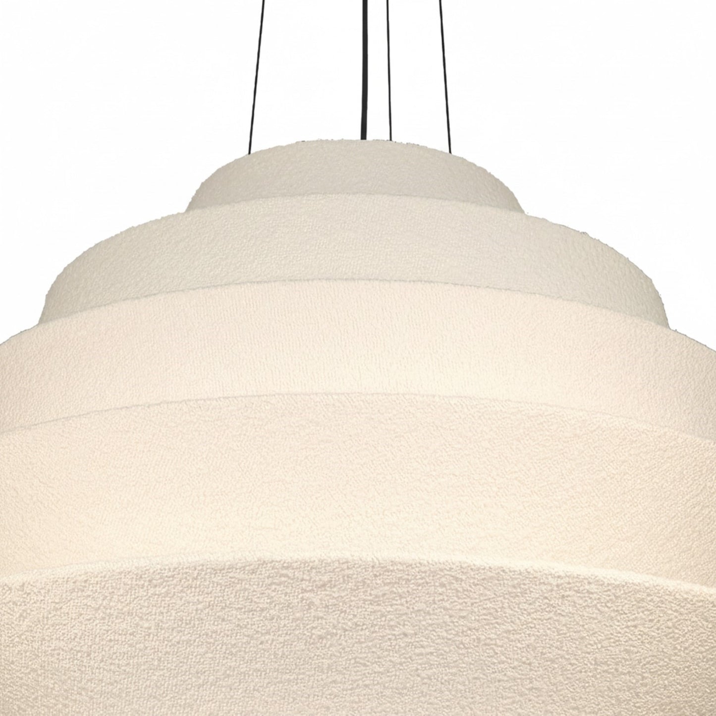 Dainolite Dalia 32in 9-Light Pendant | Transitional Matte Black and White Boucle Fabric | Dining Room & Entryway | 32 x 32 x 24.5 in | Model DAL-3224P-MB