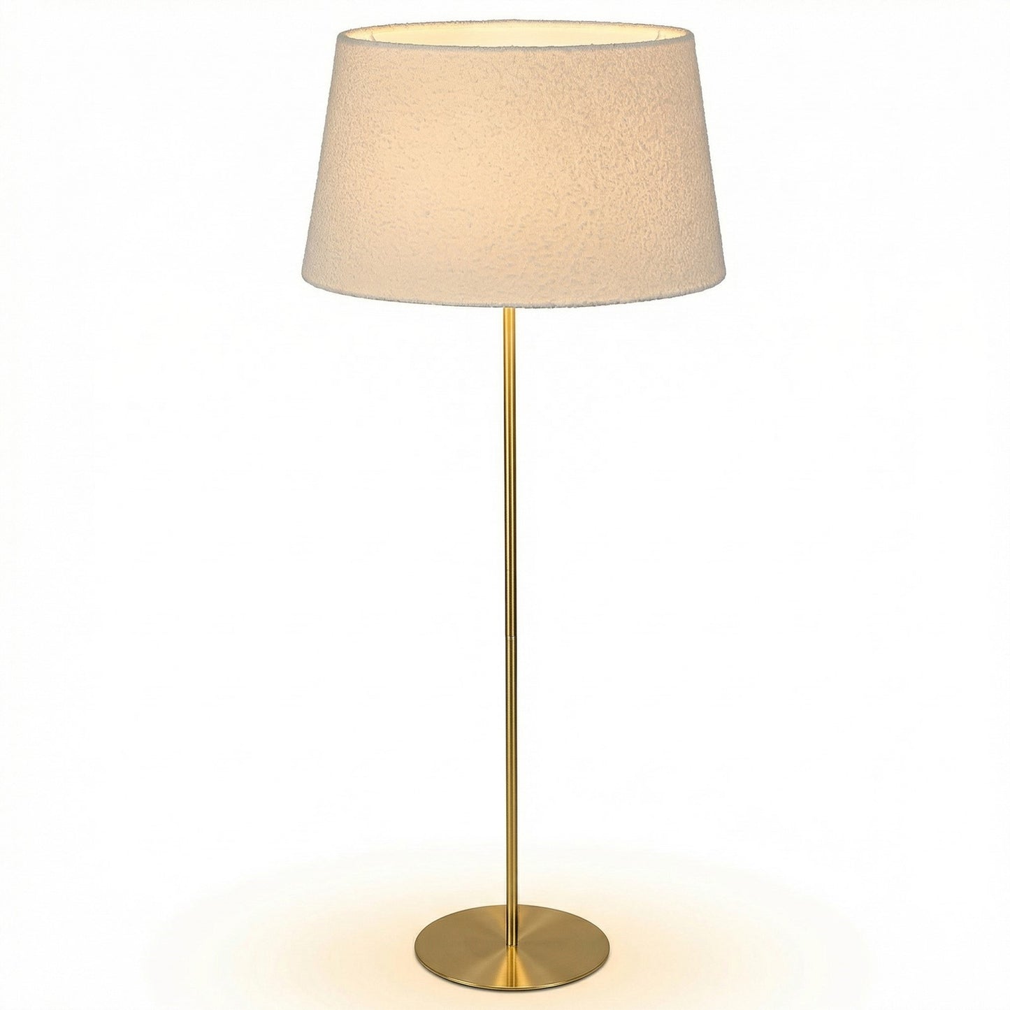 Dainolite Dalia 26in 1-Light Floor Lamp | Transitional Aged Brass and White Boucle Fabric | Living Room & Bedroom Reading Lamp | 26 x | Model DAL-611F-AGB