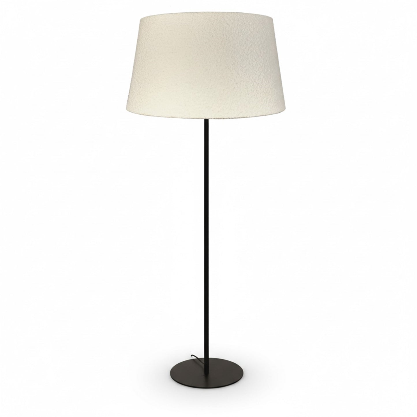Dainolite Dalia 26in 1-Light Floor Lamp | Transitional Matte Black and White Boucle Fabric | Living Room & Bedroom Reading Lamp | 26 x | Model DAL-611F-MB