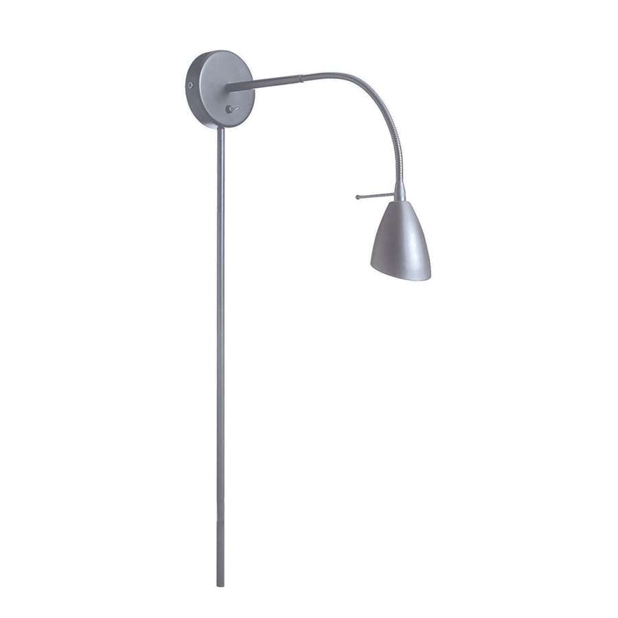 Dainolite DGUW224-SC Wall Mounted Halogen Reading Lamp | Satin Chrome Steel Adjustable Arm | Bedroom & Office Task Light | 5in H | Model DGUW224-SC