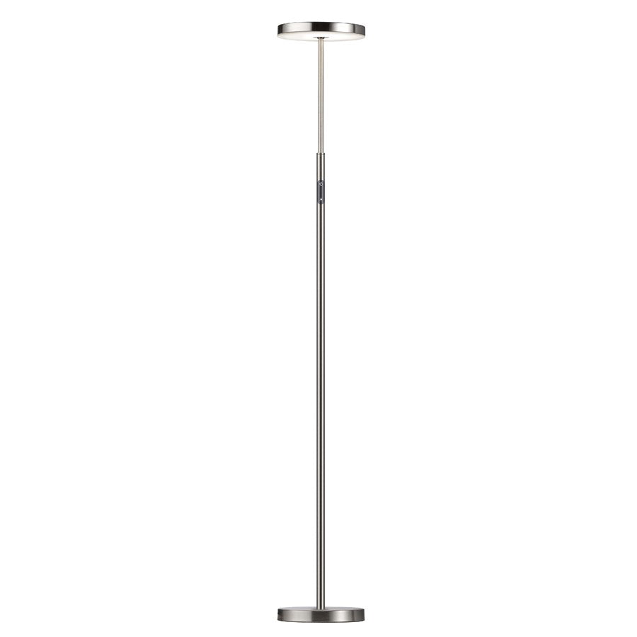 Dainolite Francine 54in 1-Light LED Floor Lamp | Modern Satin Nickel and White Acrylic | Office & Bedroom Task Light | Model FCE-5430LEDF-SN