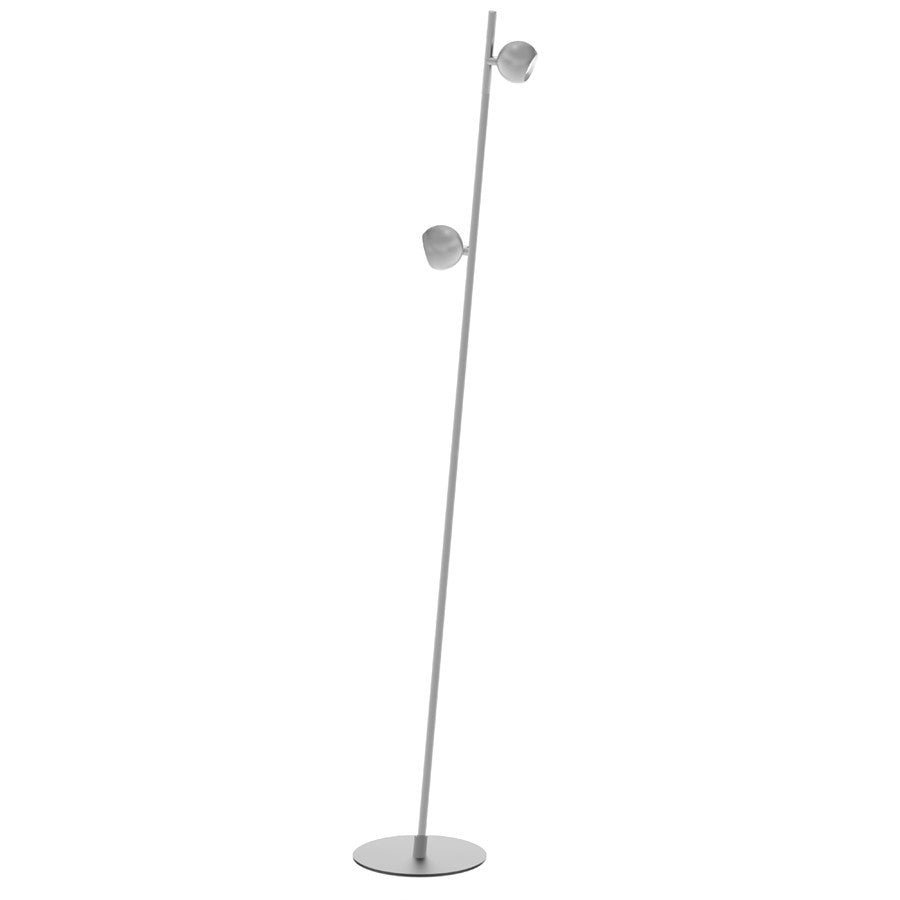 Dainolite Fernanda 50in 2-Light LED Floor Lamp | Modern Satin Nickel Metal | Bedroom & Office Task Light | 13 x 8 x 50.75 in | Model FER-5010LEDF-SN