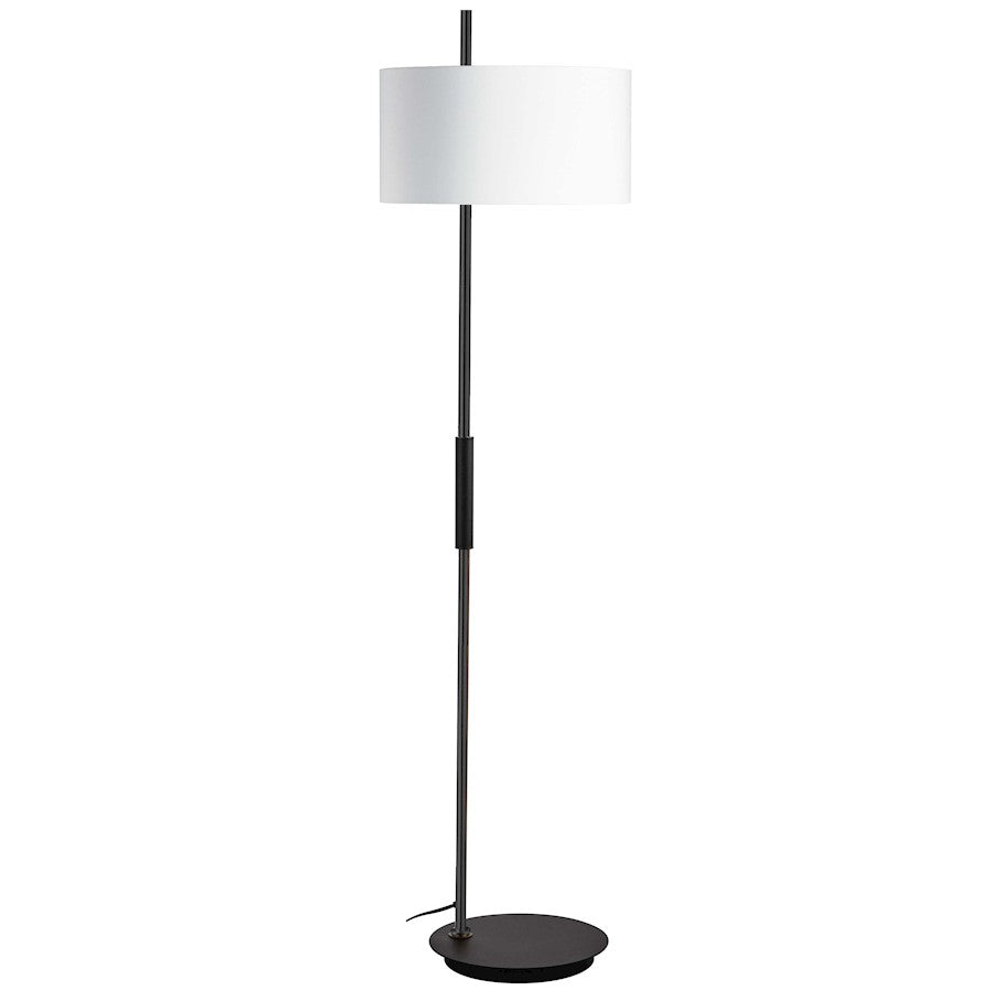 Dainolite Fitzgerald 62in 1-Light Floor Lamp | Modern Matte Black and White Fabric Shade | Living Room & Bedroom | Model FTG-622F-MB-WH