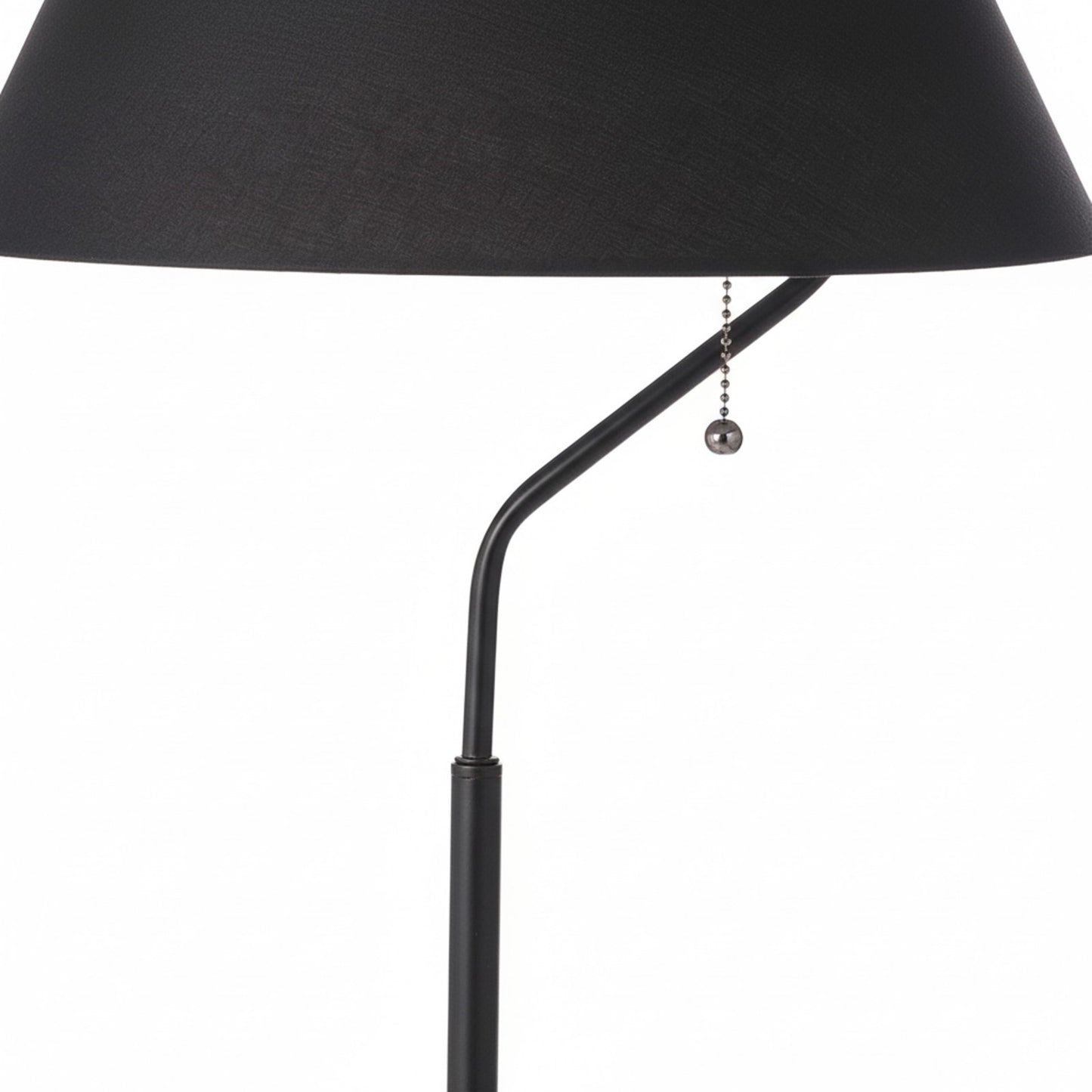 Dainolite Geraldine 14in 1-Light Table Lamp | Contemporary Matte Black Metal and Black Fabric Shade | Desk & Bedside | 14 x 14 x 28 | Model GRD-281T-MB-BK