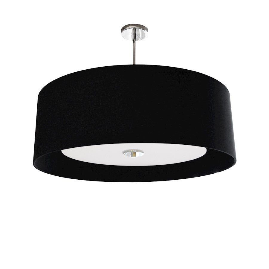 Dainolite Helena 22in 4-Light Pendant | Contemporary Polished Chrome and Black Laminated Fabric | Kitchen Island & Dining Room | Model HEL-224P-PC-BW