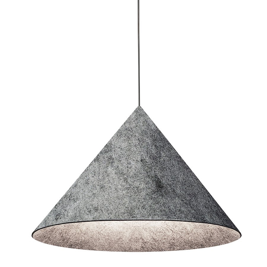 Dainolite Jessica 15in 1-Light Pendant | Contemporary Grey Felt and Matte Black Metal | Kitchen Island & Dining Room | 20 x 20 x | Model JES-201P-MB-500