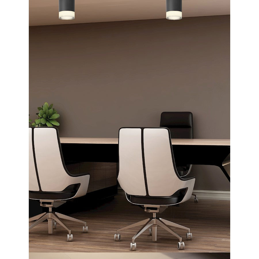 Dainolite Lucia 6in 1-Light Flush Mount | Modern Matte Black and White Acrylic | Hallway & Bedroom | 5 x 5 x 6 in | Model LUC-715LEDFH-MB