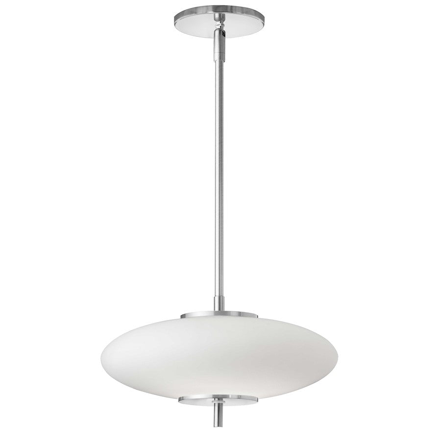Dainolite Maddie 12in 1-Light LED Pendant | Contemporary Polished Chrome and Opal Glass | Kitchen Island & Dining Room | Model MAD-121LEDP-PC