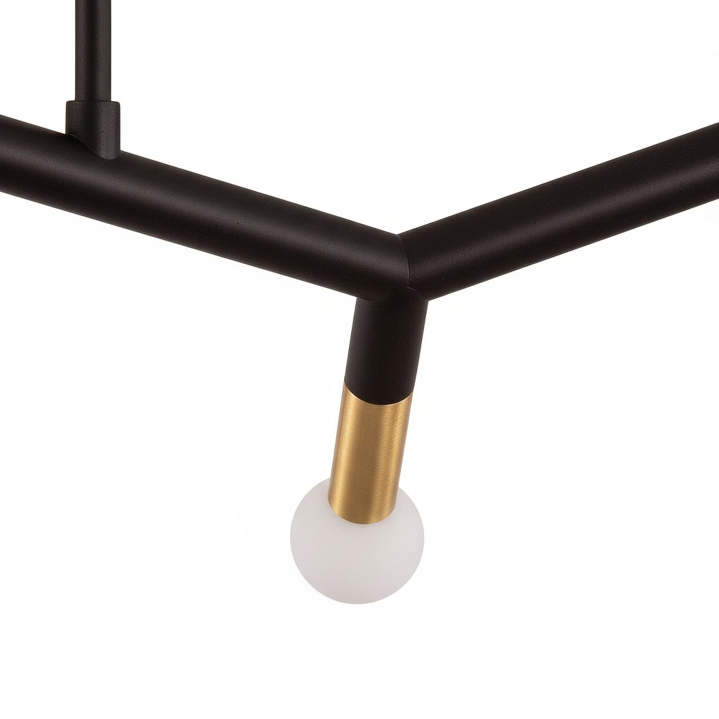 Dainolite Morgan 39in 6-Light Horizontal Pendant | Transitional Matte Black Metal and Aged Brass Accents | Kitchen Island & | Model MOR-396HP-MB-AGB