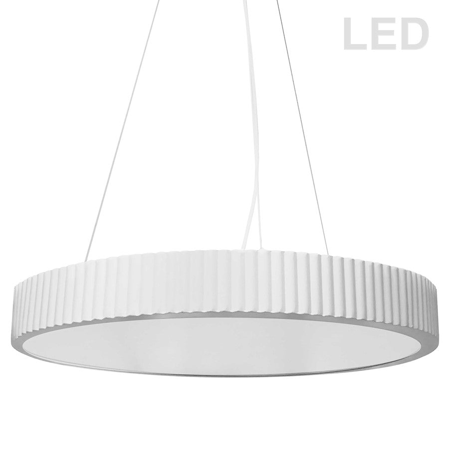 Dainolite Nabisco 22in 1-Light LED Pendant | Transitional Matte White Metal and Frosted Acrylic | Kitchen Island & Dining Room | Model NBO-2240LEDP-MW