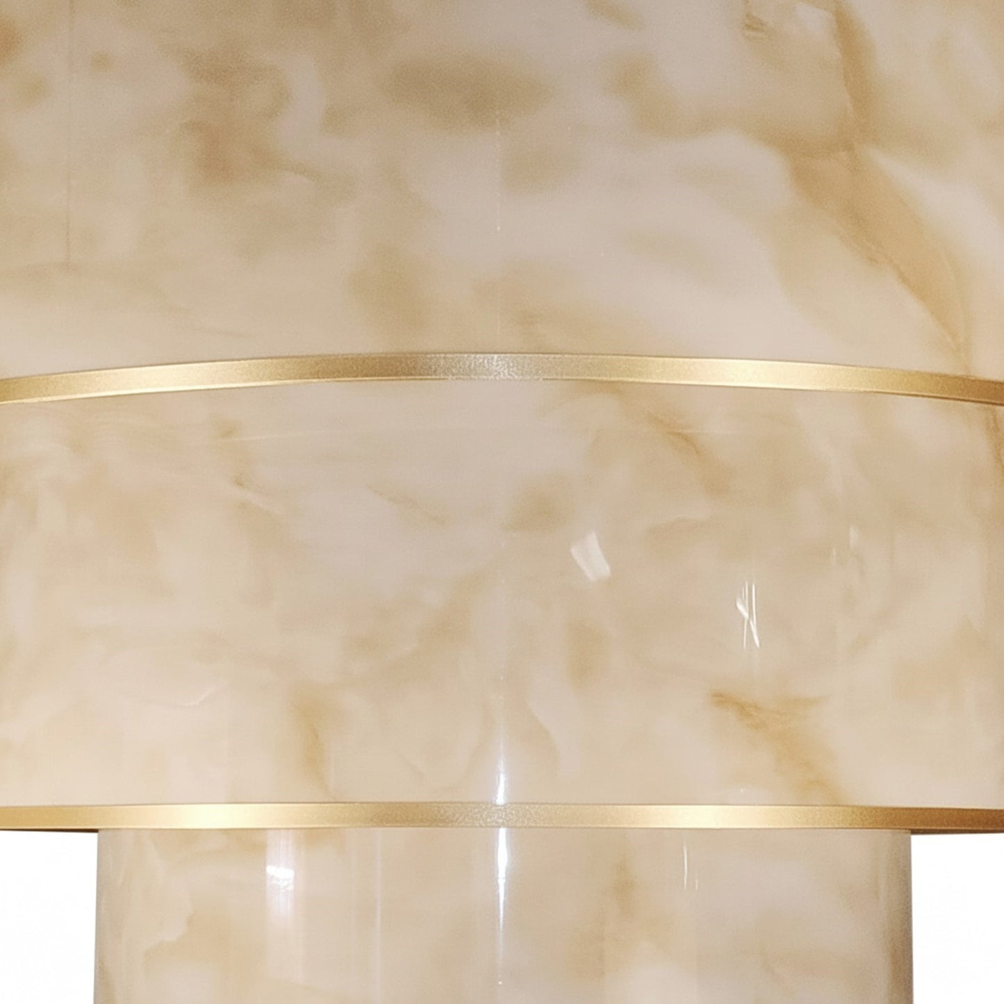 Dainolite Nena 30in 9-Light Tiered Pendant | Transitional Aged Brass Metal and Faux Alabaster Styrene Shades | Kitchen Island & | Model NNA-309P-AGB-ALB