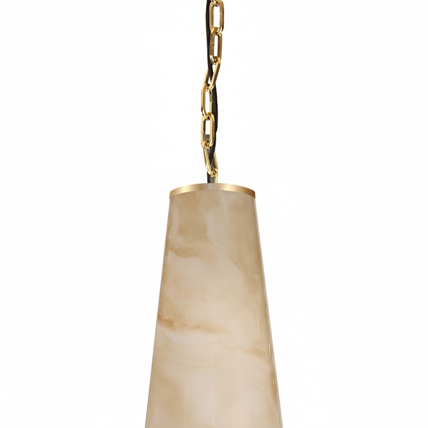 Dainolite Nena 7in 1-Light Pendant | Transitional Aged Brass Metal and Faux Alabaster Styrene | Kitchen Island & Dining Room | 7 x | Model NNA-71P-AGB-ALB