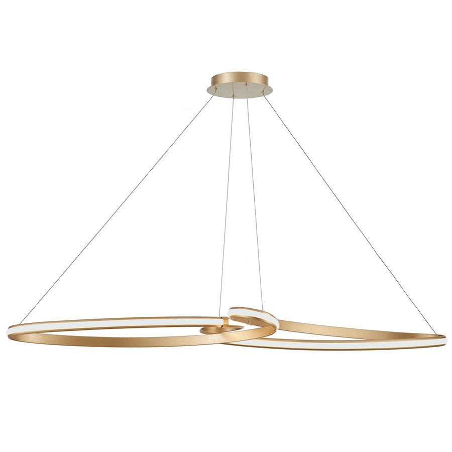 Dainolite Nola 60in 1-Light Pendant | Transitional Aged Brass and White Silicone | Kitchen Island & Dining Room | Model NOL-6066LEDHP-AGB