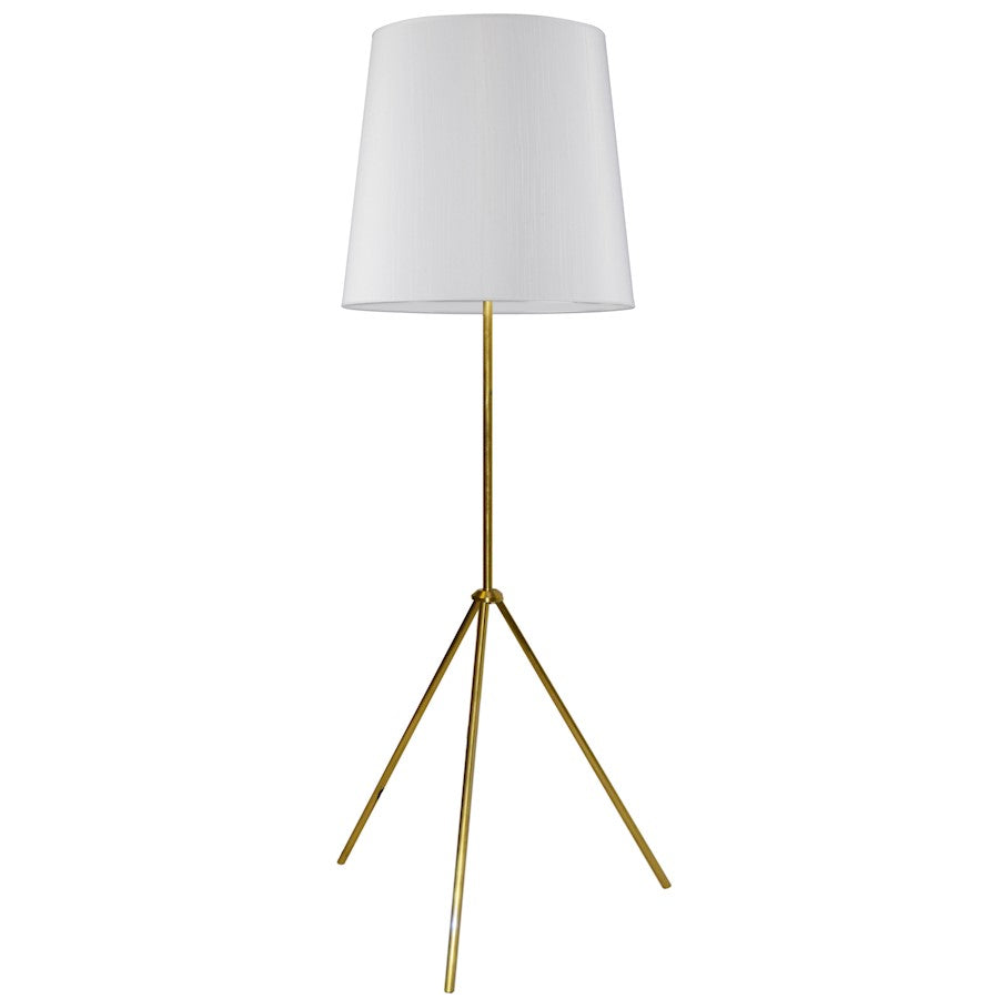 Dainolite Oversized Drum 20in 1-Light Floor Lamp | Aged Brass Metal and White Shade | Living Room & Bedroom | 20 x 20 x 72 in | Model OD3-F-790-AGB