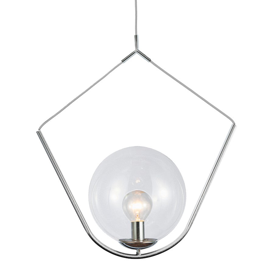 Dainolite Orion 24in 1-Light Pendant | Polished Chrome and Clear Glass | Kitchen Island & Dining Room | 12 x 24 x 29 in | Model ORN-241P-PC