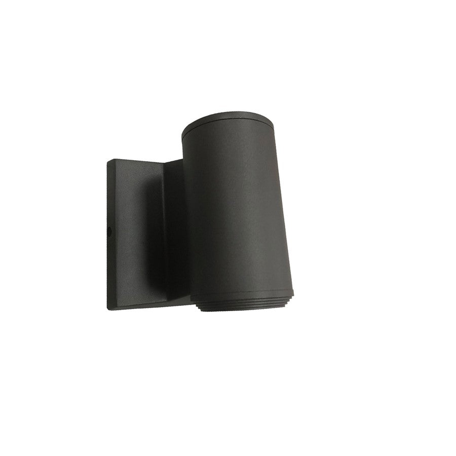 Dainolite Olivette 1-Light Outdoor Wall Sconce | Modern Matte Black Metal and Clear Glass | Porch & Patio | 4.5 x 4.5 x 4.5 in | Model OVT-1W-MB
