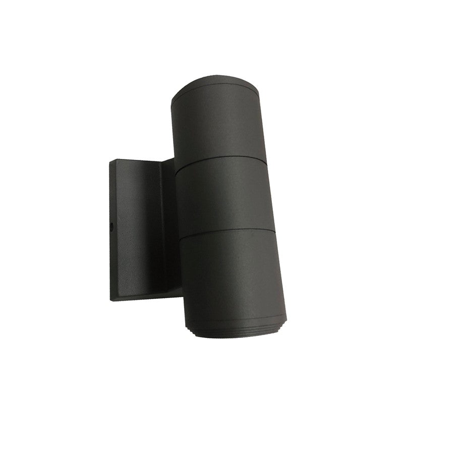 Dainolite Olivette 2-Light Outdoor Wall Sconce | Modern Matte Black Metal and Clear Glass | Covered Patio & Entryway | 2.5 x 4.5 x 6.5 in | Model OVT-2W-MB