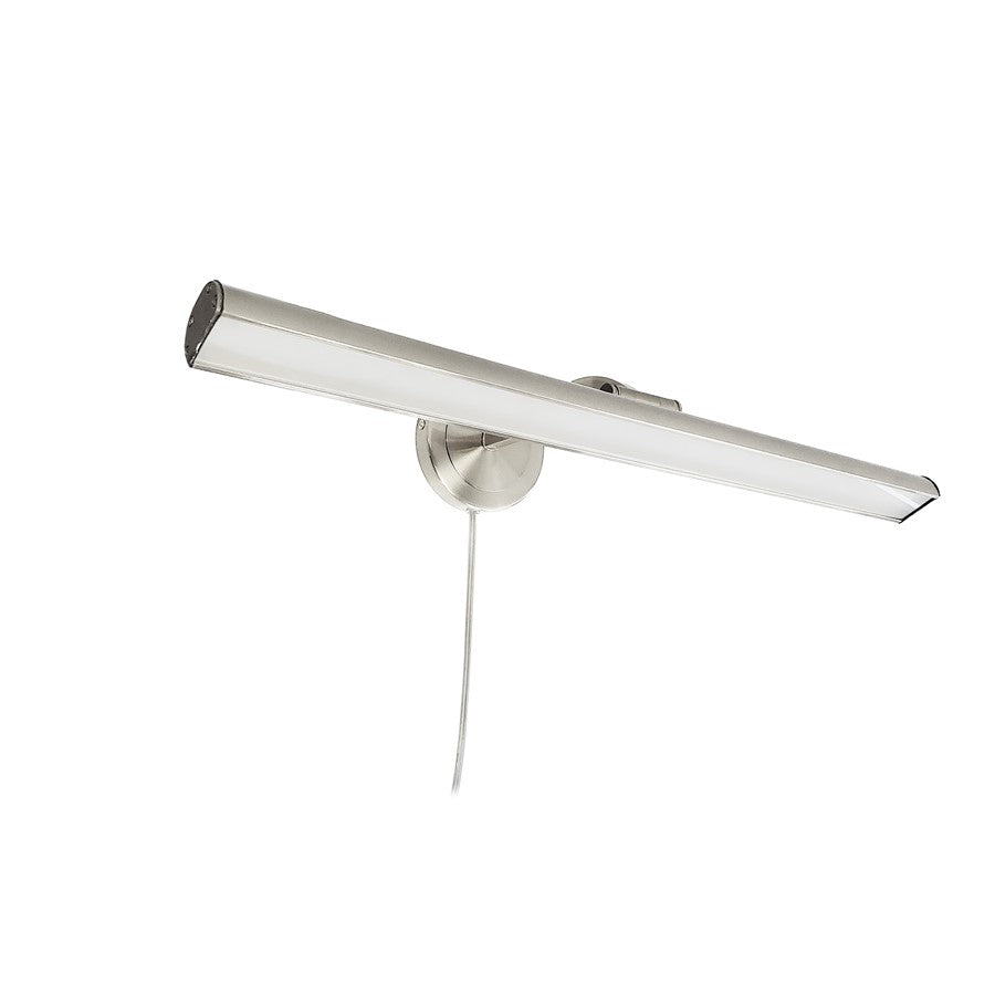 Dainolite Reina 24in 1-Light Picture Light | Contemporary Satin Chrome and Frosted Glass | Gallery Wall & Entryway | Model PIC333-24LED-SC