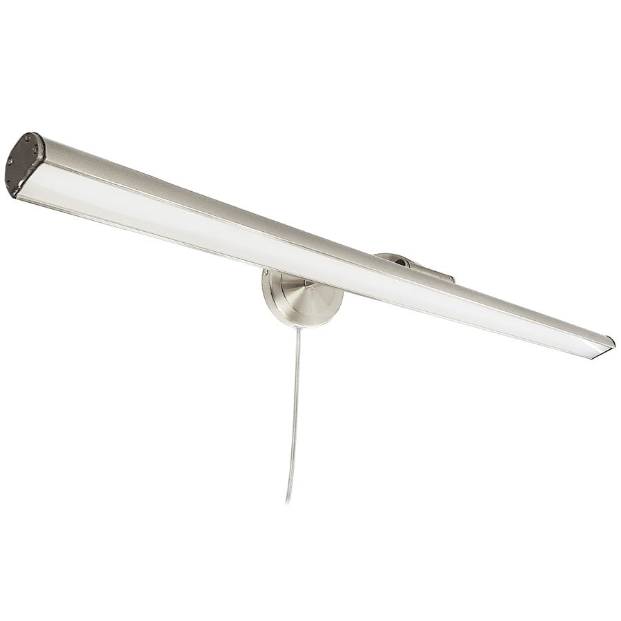 Dainolite Reina 32in 1-Light Picture Light | Contemporary Satin Chrome and Frosted Glass | Living Room & Hallway | Model PIC333-32LED-SC