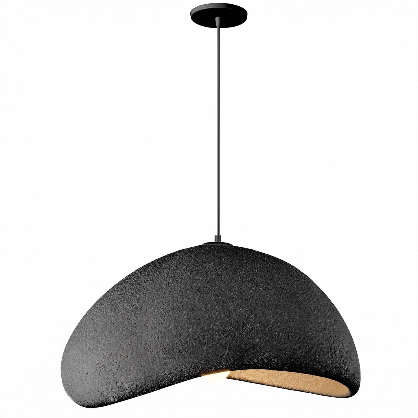 Dainolite Pilar 24in 1-Light Pendant | Contemporary Matte Black Foam | Kitchen Island & Dining Room | 23.75 x 23.75 x 14 in | Model PLR-231P-MB