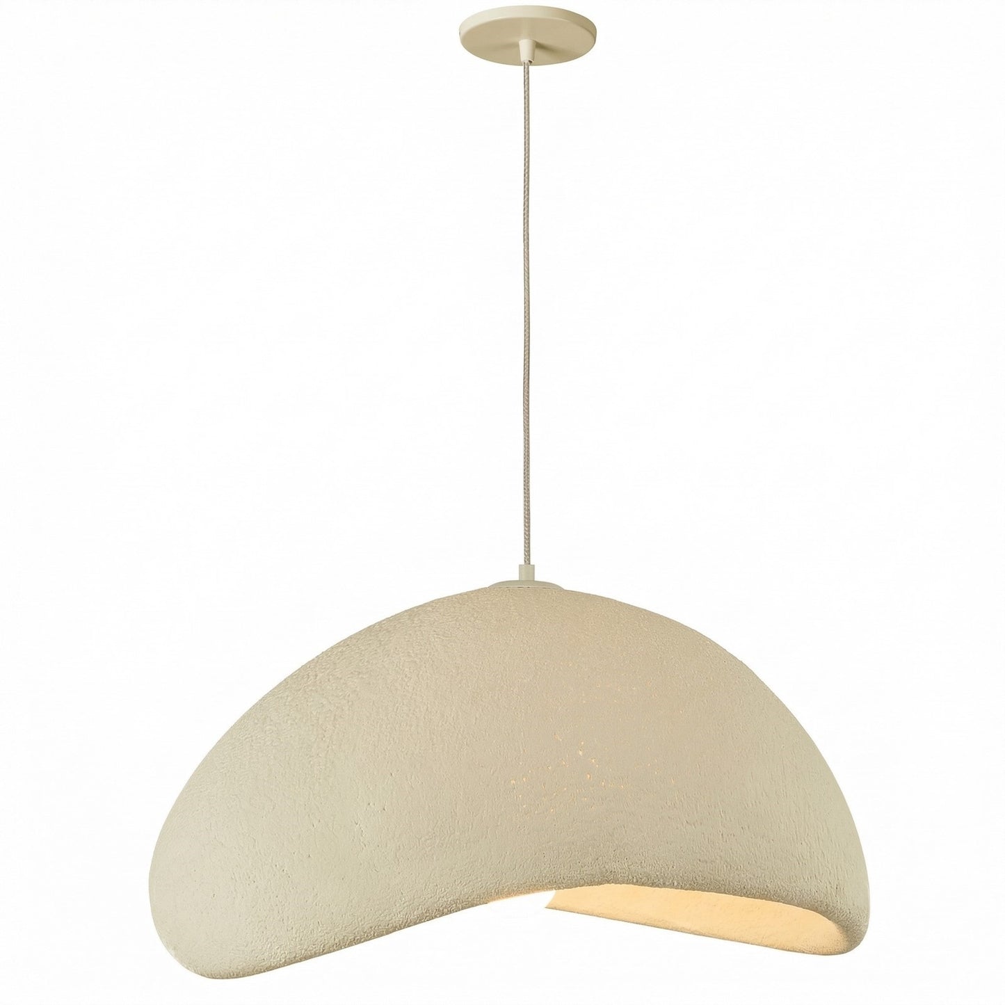 Dainolite Pilar 24in 1-Light Pendant | Contemporary Matte Beige Foam | Kitchen Island & Dining Room | 23.75 x 23.75 x 14 in | Model PLR-231P-MBG