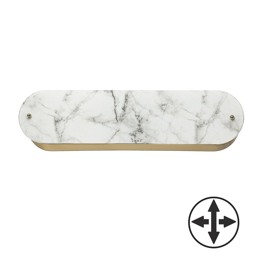 Dainolite Pascal 20in 2-Light Wall Sconce | Contemporary Aged Brass and Alabaster Faux Alabaster | Hallway & Bedroom | Model PSC-202W-AGB