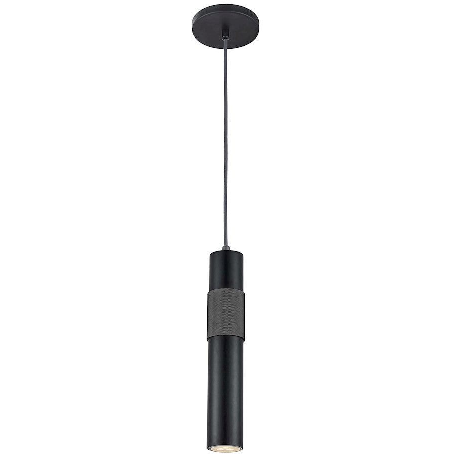 Dainolite Passwell 12in 1-Light Pendant | Modern Matte Black Metal | Kitchen Island & Dining Room | 2.25 x 2.25 x 12 in | Model PSW-121P-MB