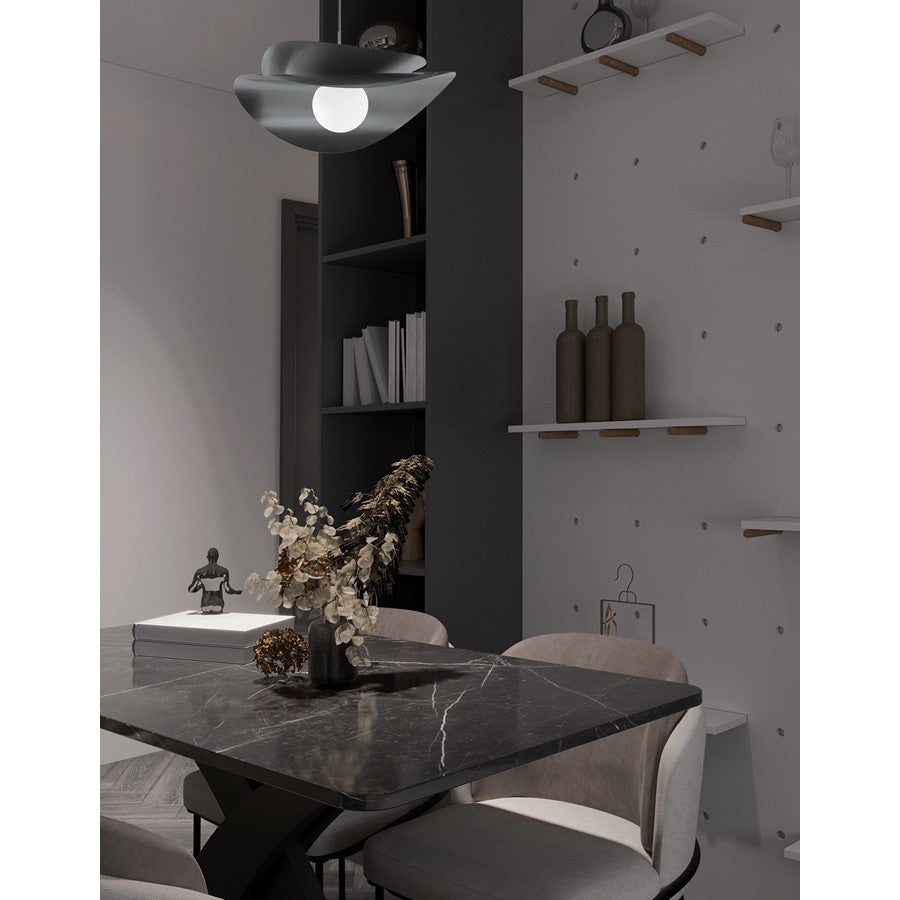 Dainolite Paven 20in 1-Light LED Pendant | Contemporary Matte Black Metal | Kitchen & Dining Room | 20 x 20 x 12 in | Model PVN-2015LEDP-MB