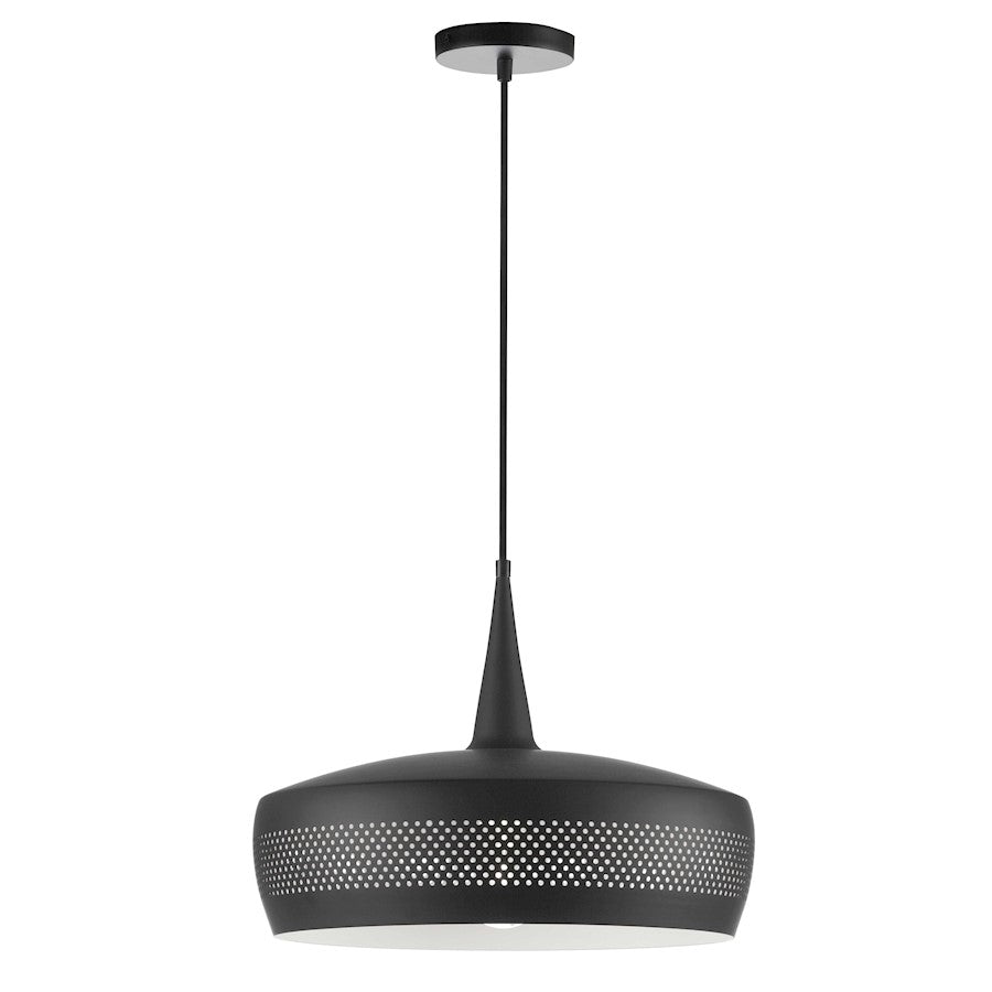 Dainolite Pixie 16in 1-Light Pendant | Transitional Matte Black Metal | Kitchen Island & Foyer | 16 x 16 x 12 in | Model PXE-161P-MB