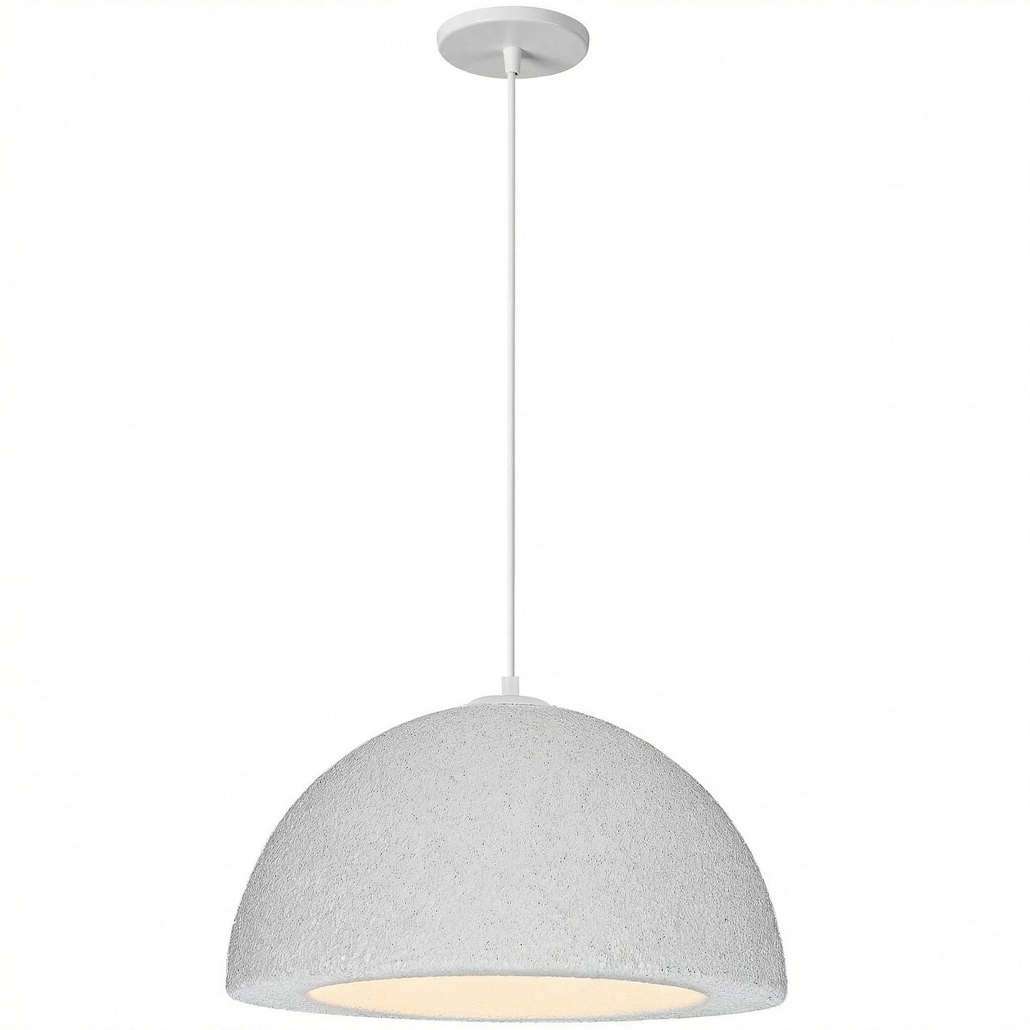 Dainolite Reese 16in 1-Light Pendant | Transitional Matte White Foam Dome | Kitchen Island & Dining Room | 16 x 16 x 8 in | Model REE-161P-MW