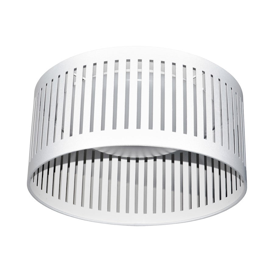 Dainolite SDLED 15in 1-Light LED Flush Mount | Modern White Fabric Shade | Bedroom & Hallway Ceiling Light | 780 Lumens 3000K | Model SDLED-15FH-WH