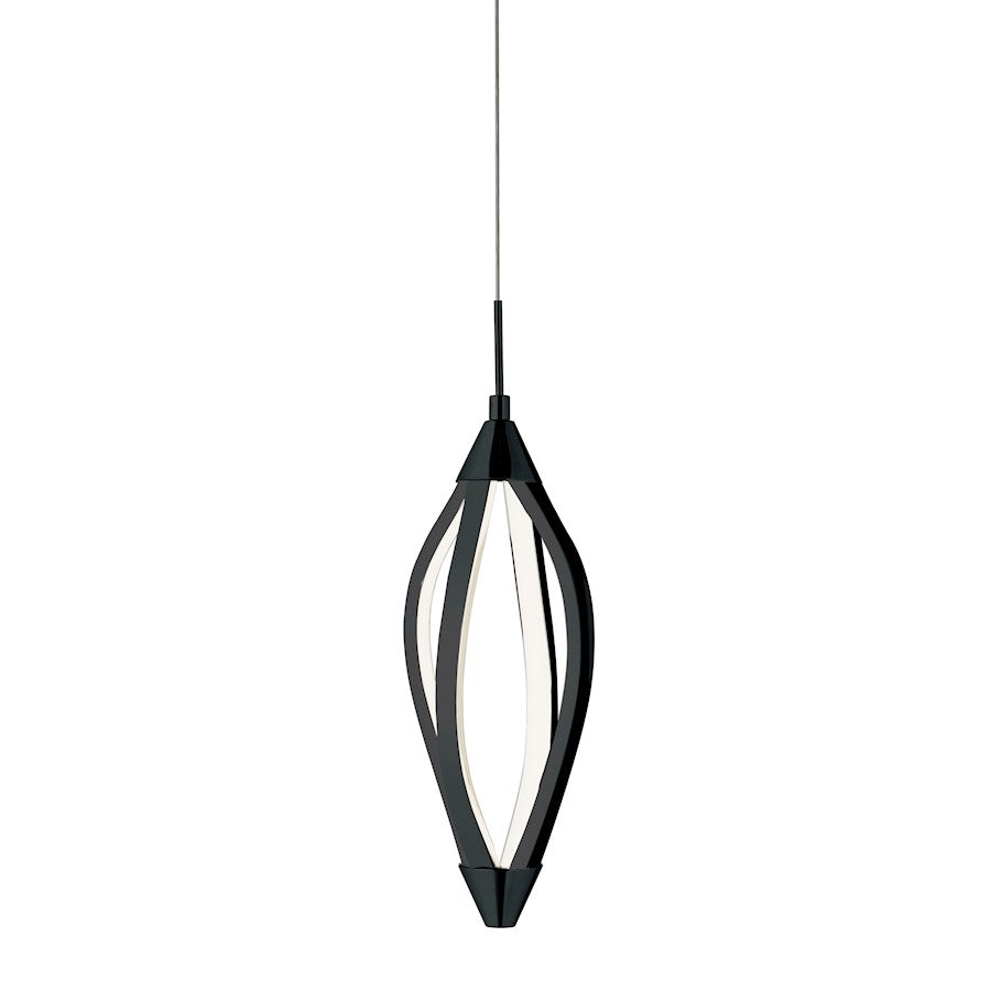 Dainolite Selene 6in 1-Light Pendant | Contemporary Matte Black and White Acrylic Diffuser | Kitchen Island & Dining Room | Model SEL-6P-MB