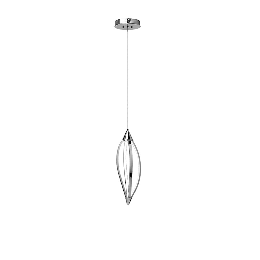 Dainolite Selene 6in 1-Light Pendant | Contemporary Polished Chrome and White Acrylic Diffuser | Kitchen Island & Dining Room | Model SEL-6P-PC