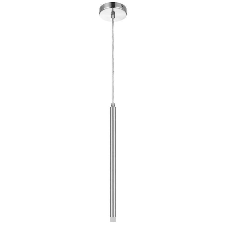 Dainolite Sanya 18in 1-Light Linear Pendant | Modern Polished Chrome and Clear Frosted Acrylic | Kitchen & Bar | 225 Lumens | Model SNY-183LEDP-PC