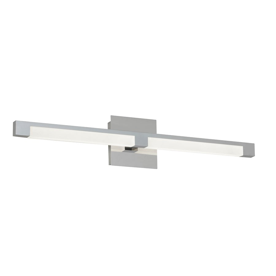Dainolite Soho 28in 2-Light Vanity Light | Modern Polished Chrome and White Acrylic | Bathroom Vanity | 28 x 4 x 6 in | Model SOH-28W-PC