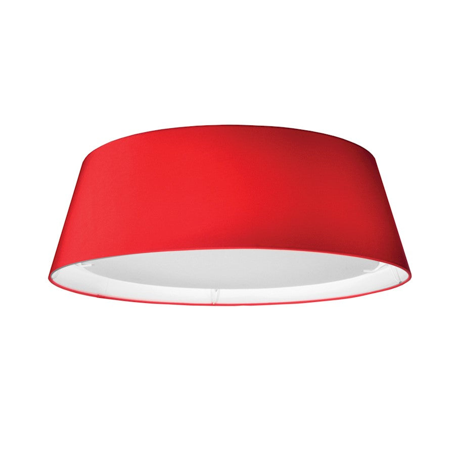 Dainolite TDLED-17FH-RD 17in 1-Light LED Flush Mount | Contemporary Red Fabric Hardback Shade | Bedroom & Hallway | 17 x 17 x 6 in | Model TDLED-17FH-RD